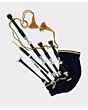 Scottish Highland Traditional Black Finish With White Mounts Bagpipe Set 