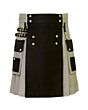 Black and gray color custom made hybrid kilt