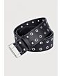 black lather silver studs kilt belt