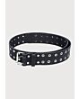 black lather silver studs kilt belt