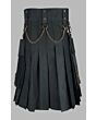 black utility kilt with golden chain