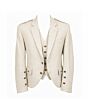 Scottish Wedding Groom Oatmeal Beige & Cream Argyle Jacket