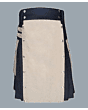 Buy New Black & Khaki Two Toned Stylish Kilt