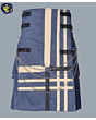 Hybrid Blue Utility Kilt With Chain