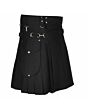 stylish black utility kilt front