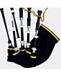 Scottish Highland Traditional Black Finish With White Mounts Bagpipe Set 